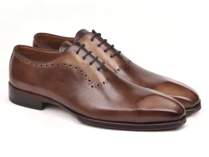 Paul Parkman Men's Leather Oxfords in Antique Brown Burnished