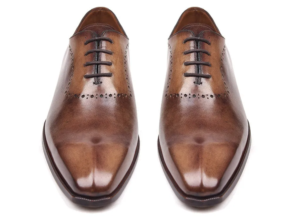 Paul Parkman Men's Leather Oxfords in Antique Brown Burnished
