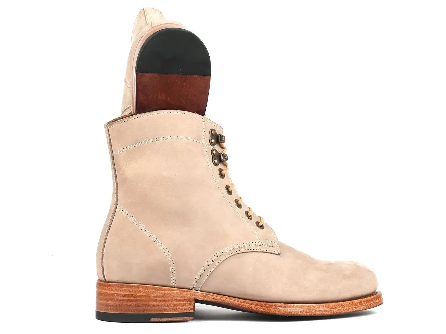 Paul Parkman Men's Nubuck Leather Boots in Beige