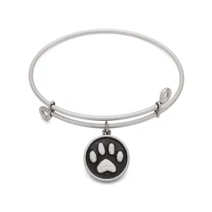 Paw, Bangle Antique Silver Color Finish