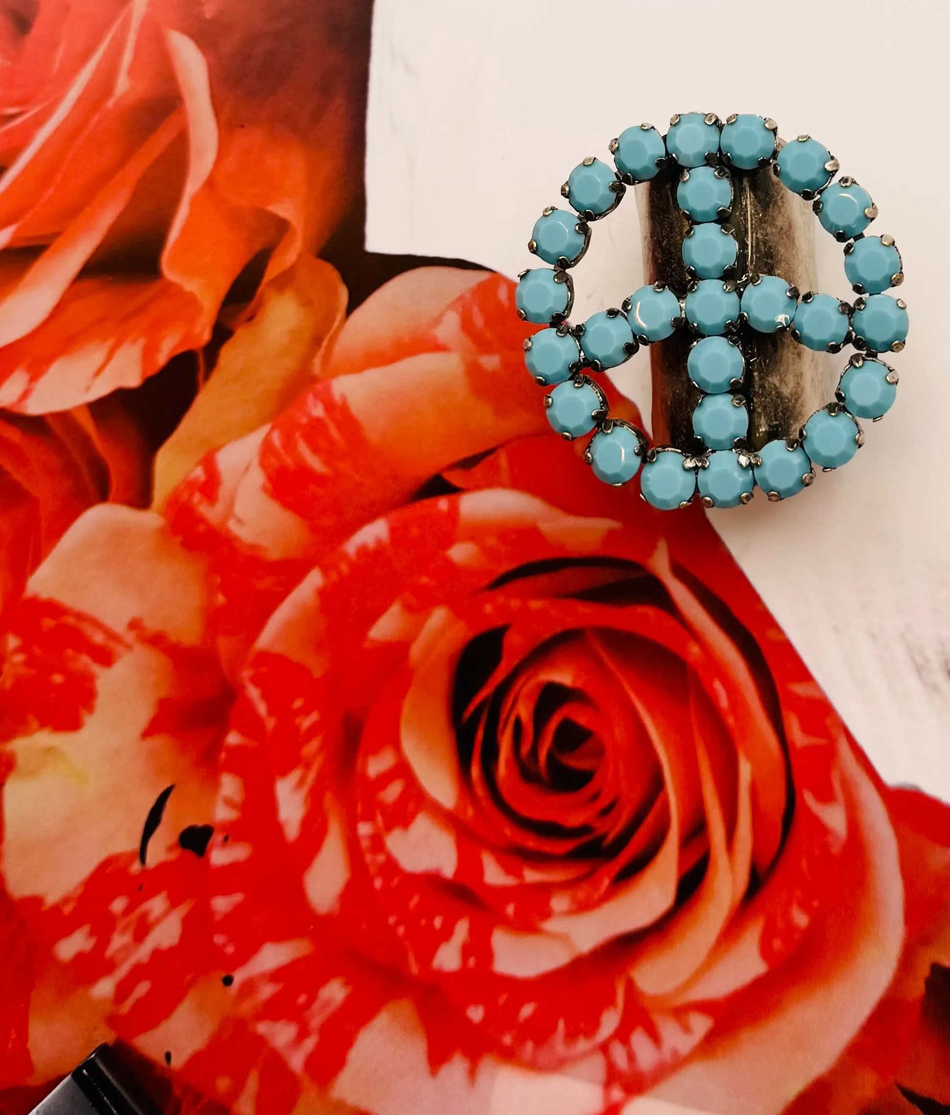 Peace or Bust Ring in Turquoise