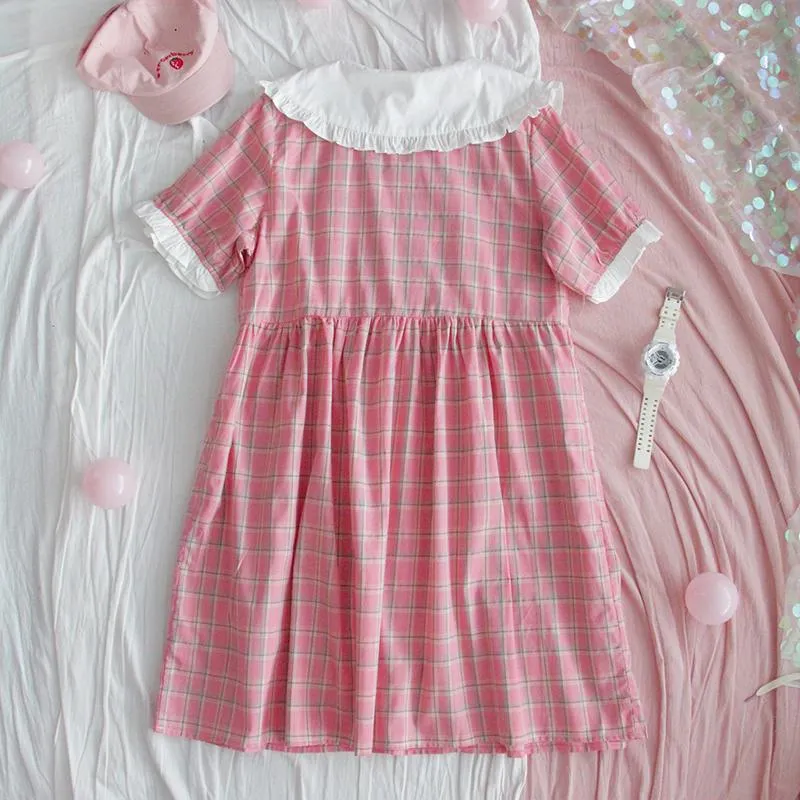 Peachy Mori Plaid Dress SD00550