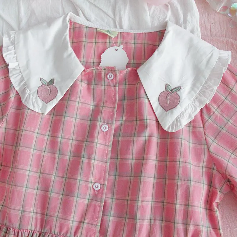 Peachy Mori Plaid Dress SD00550
