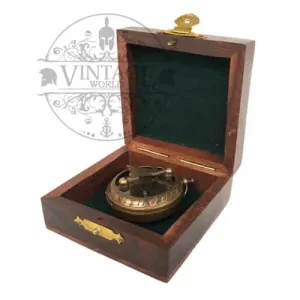 Pocket Sundial Compass // Antique Finish // 45mm
