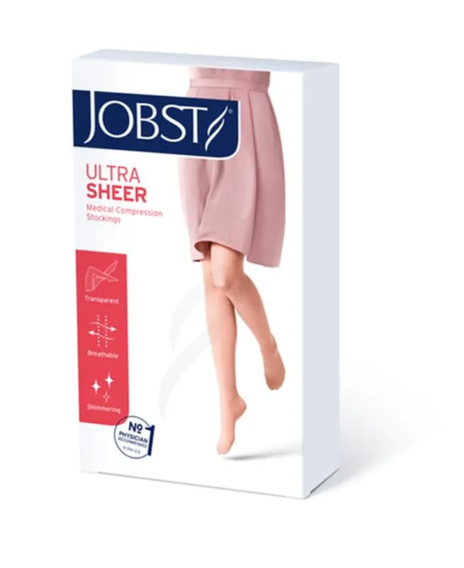 PR/1 JOBST ULTRASHEER WOMEN, KNEE HIGH PETITE, 15-20MMHG, XL, SUNTAN, CLOSED TOE