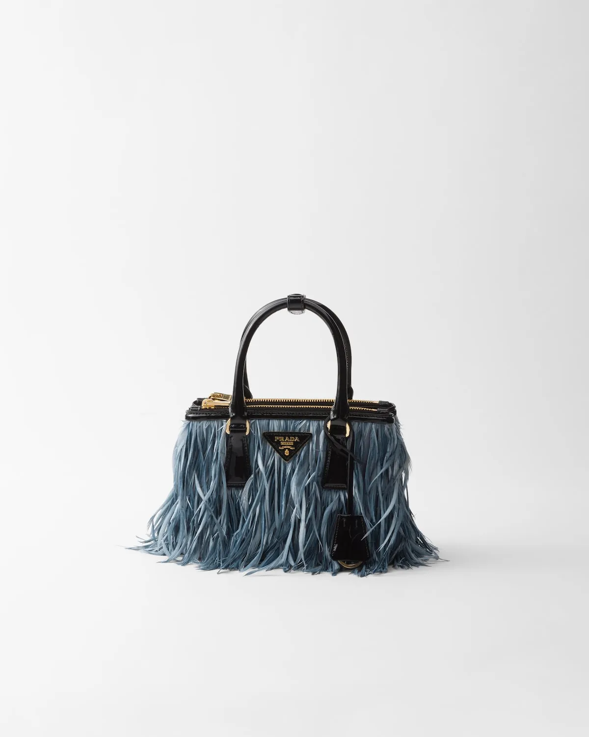 Prada Galleria Mini-bag With Feather Trim