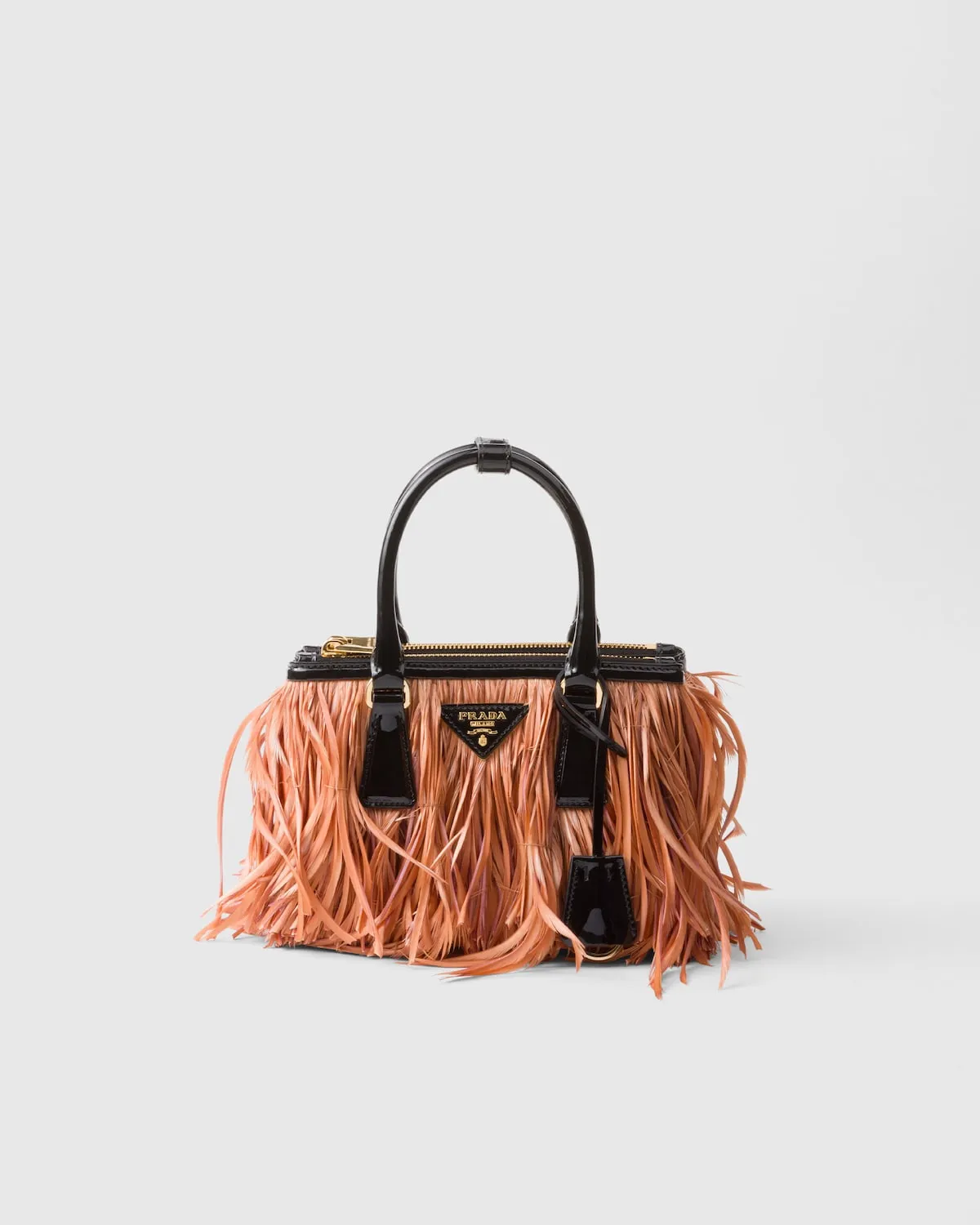 Prada Galleria Mini-bag With Feather Trim
