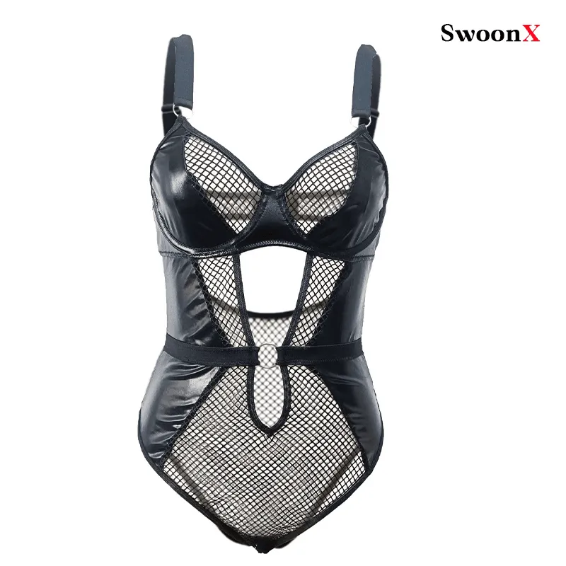 Premium PU Lingerie Set: Sexy Bodysuits, Sheer Nightwear & Roleplay Costumes