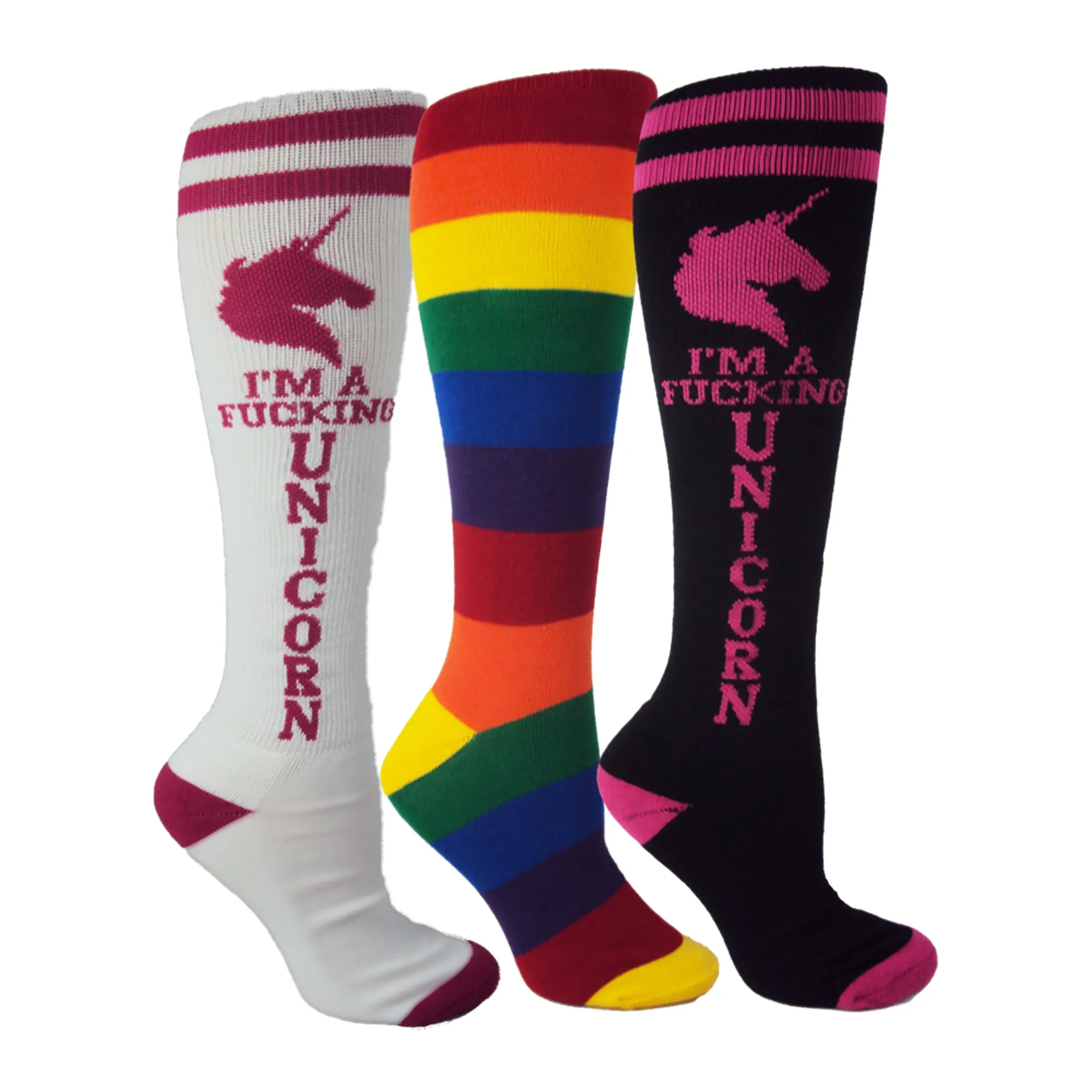 Proud Unicorn Knee High Socks 3-Pack