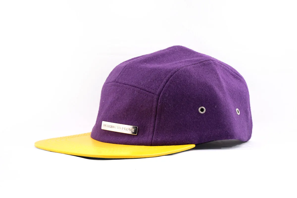 Purp and Yellow - Purple Wool 5 panel hat