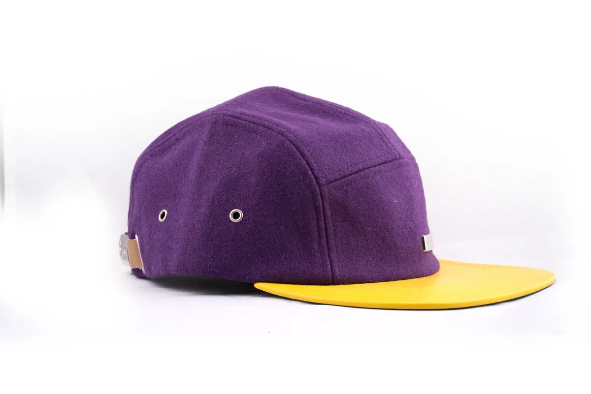 Purp and Yellow - Purple Wool 5 panel hat