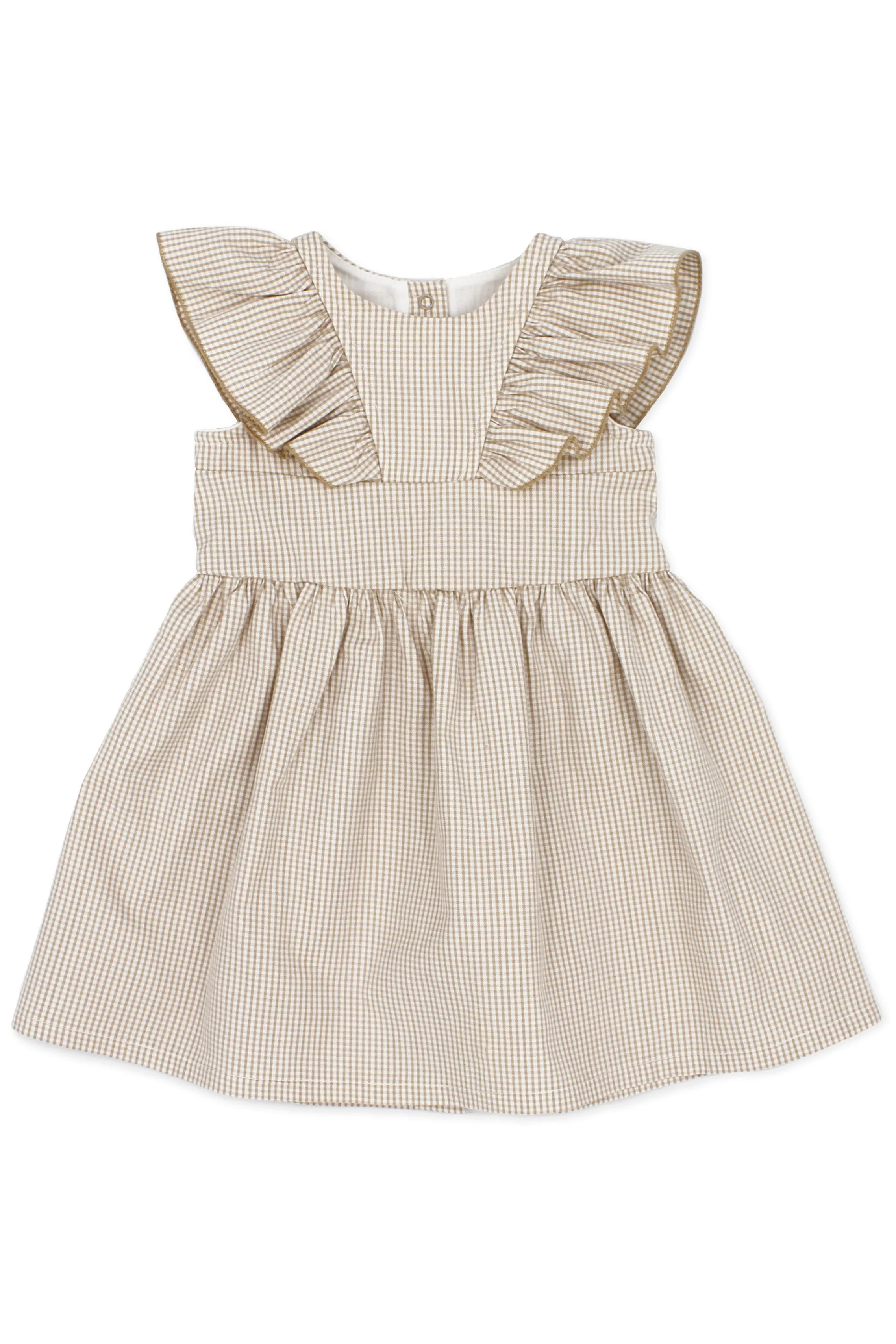 "India" Beige Checked Dress