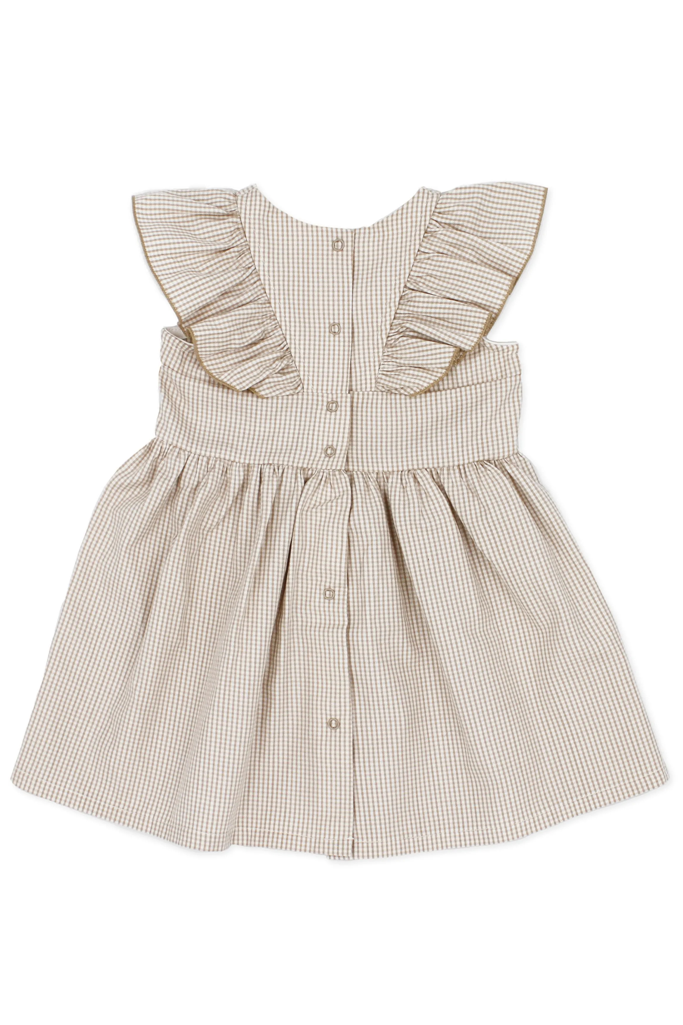 "India" Beige Checked Dress