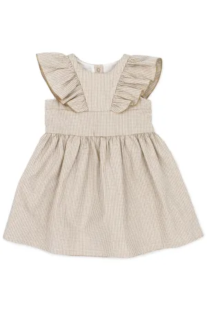 "India" Beige Checked Dress