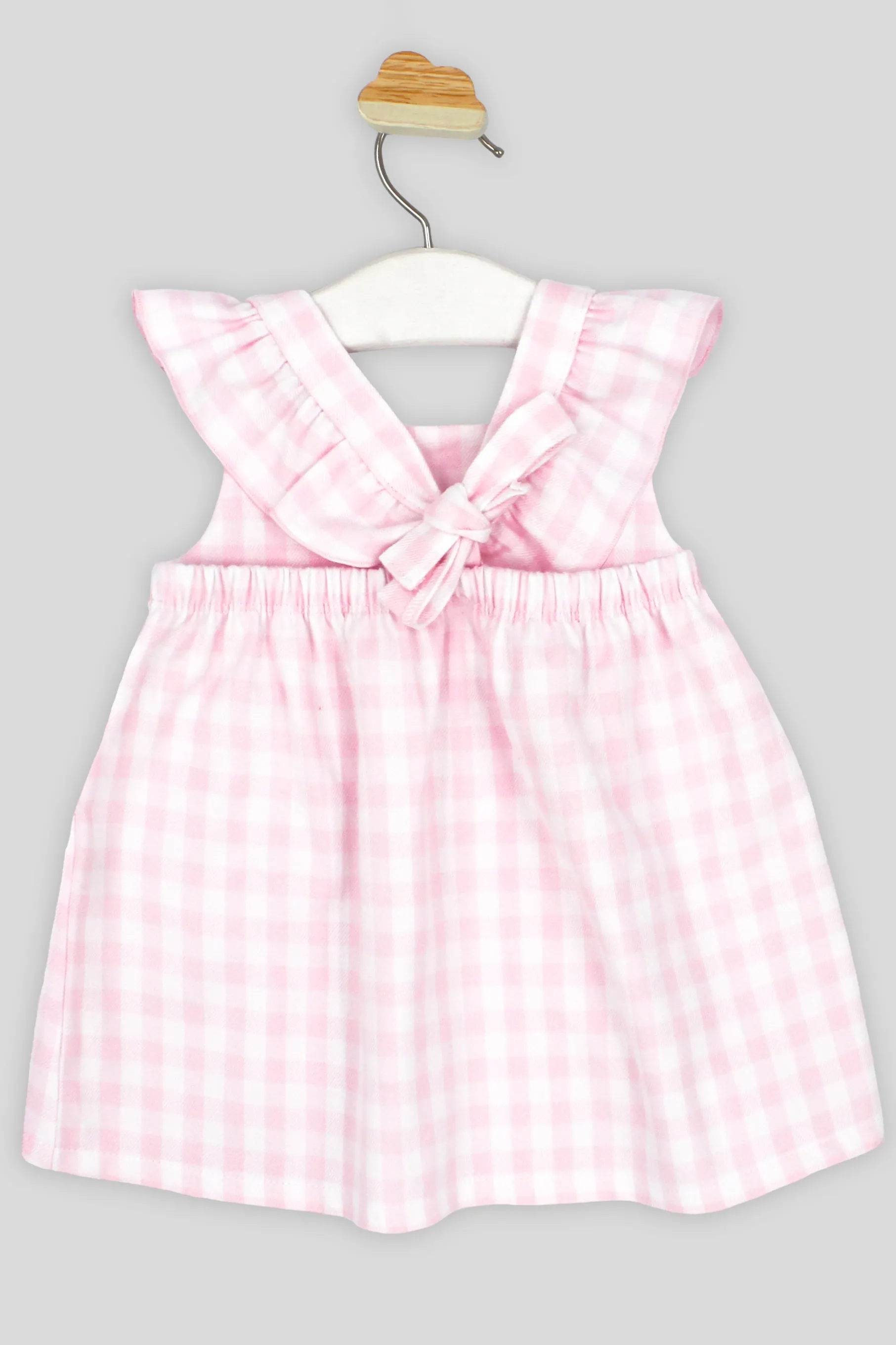 "Lucy" Baby Pink Gingham Pinafore Dress Set