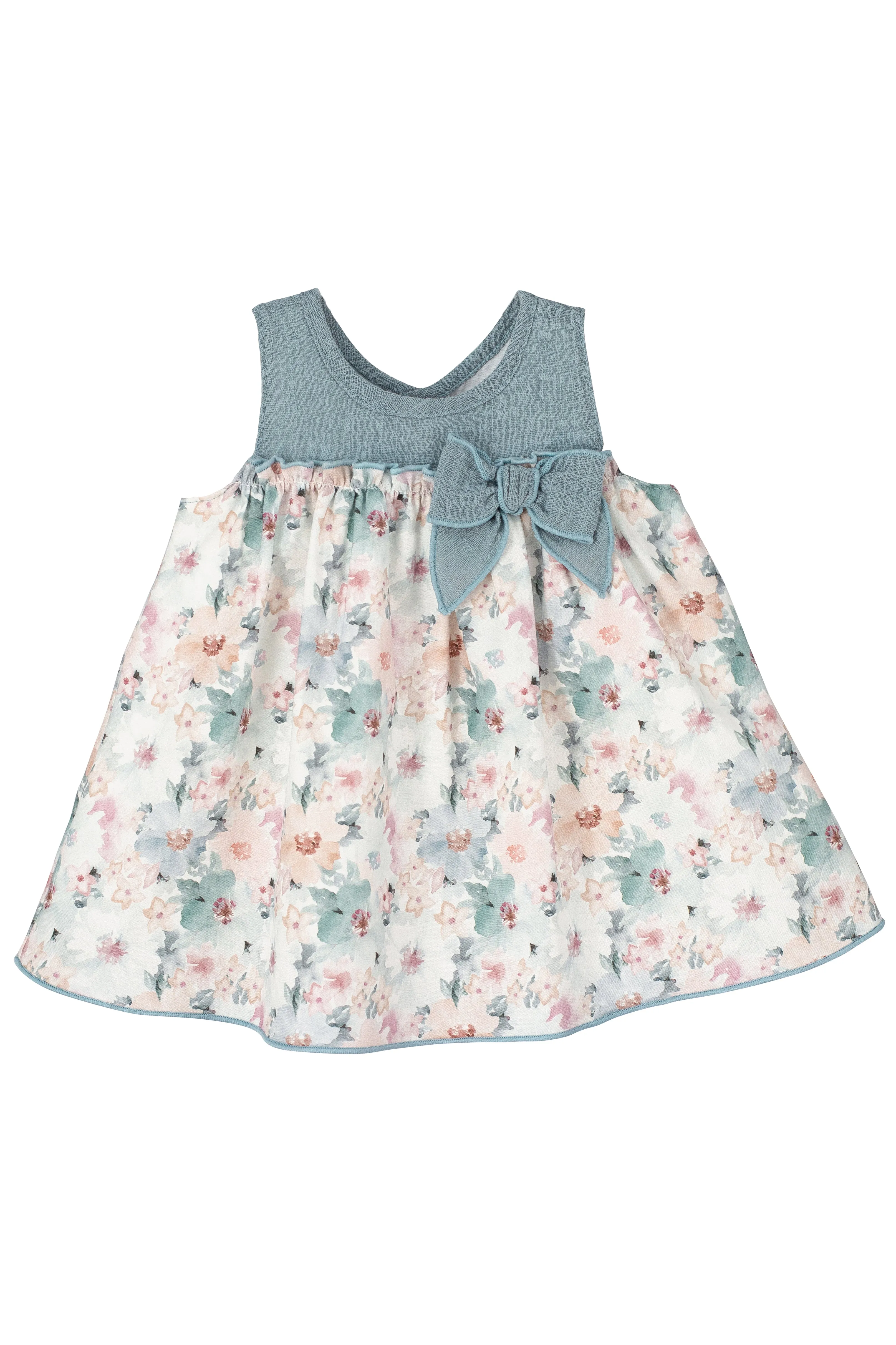 "Maisie" Dusky Blue Floral Dress