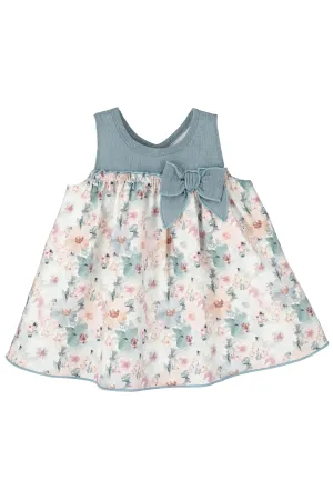 "Maisie" Dusky Blue Floral Dress