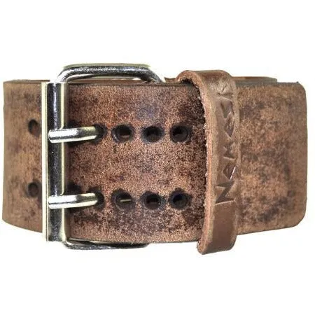 Red Retro Roman Watch with Faded Brown Leather Cuff Band 098BFBN