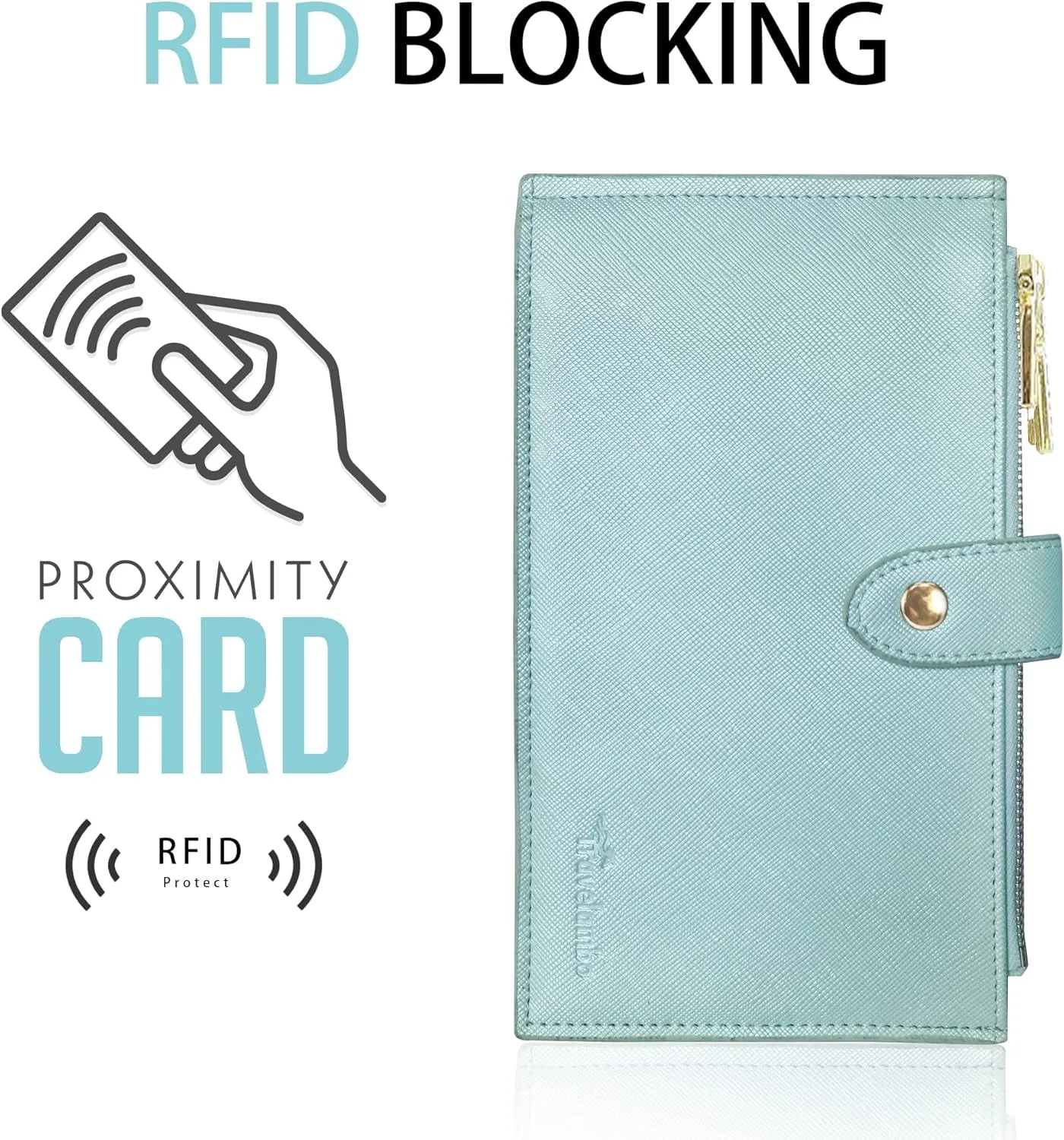 RFID Wallet Women Large Size Bifold Multi Card Wallet Case with Zipper Pocke Credit Card Holder for Women