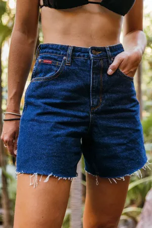 RINGERS WESTERN Remy Womens Denim Short- Dark Wash Blue
