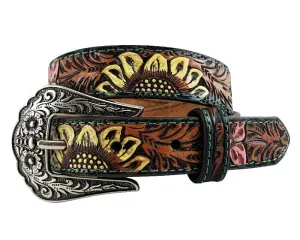 Roper Belt Girls Hand Tooled Sunflower