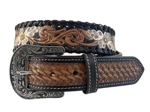 Roper Belt Womens Western Floral Tooled Leather