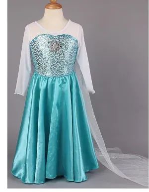 Satin Princess Scoop Long Sleeves Flower Girl Dresses With Beading