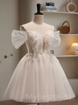 Sexy Off shoulder Sleeveless A-line Short Mini Homecoming Dress,  HDS0111