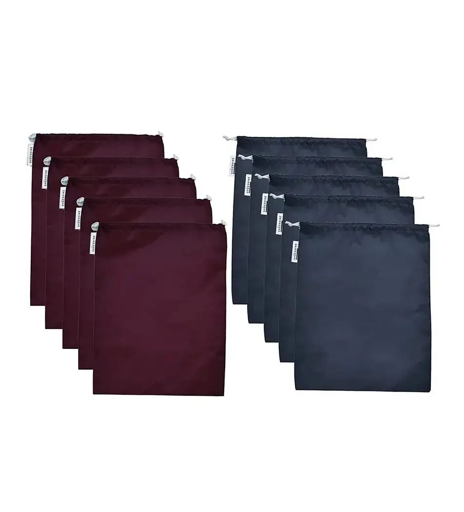 SHOESHINE Shoe Bag (Pack of 10) Water Resistant and Dust Proof Shoe Storage Bag - Grey