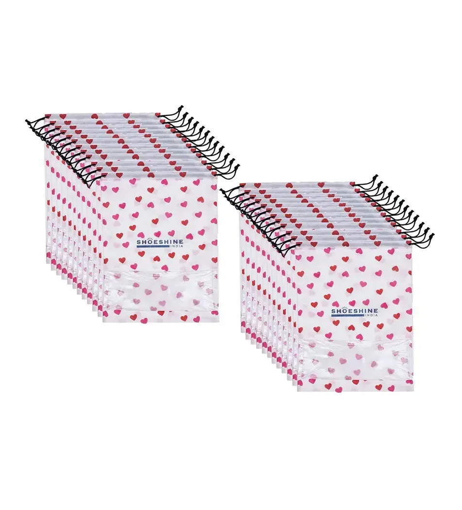 SHOESHINE Shoe Bags (Pack of 24) Travel Shoe Pouch - Beige with White Dori