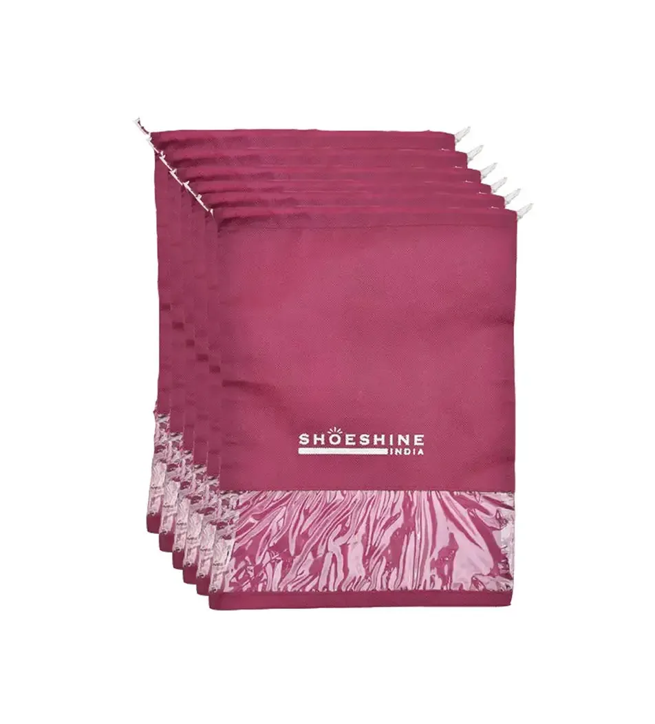SHOESHINE Shoe Bags (Pack of 24) Travel Shoe Pouch - Beige with White Dori