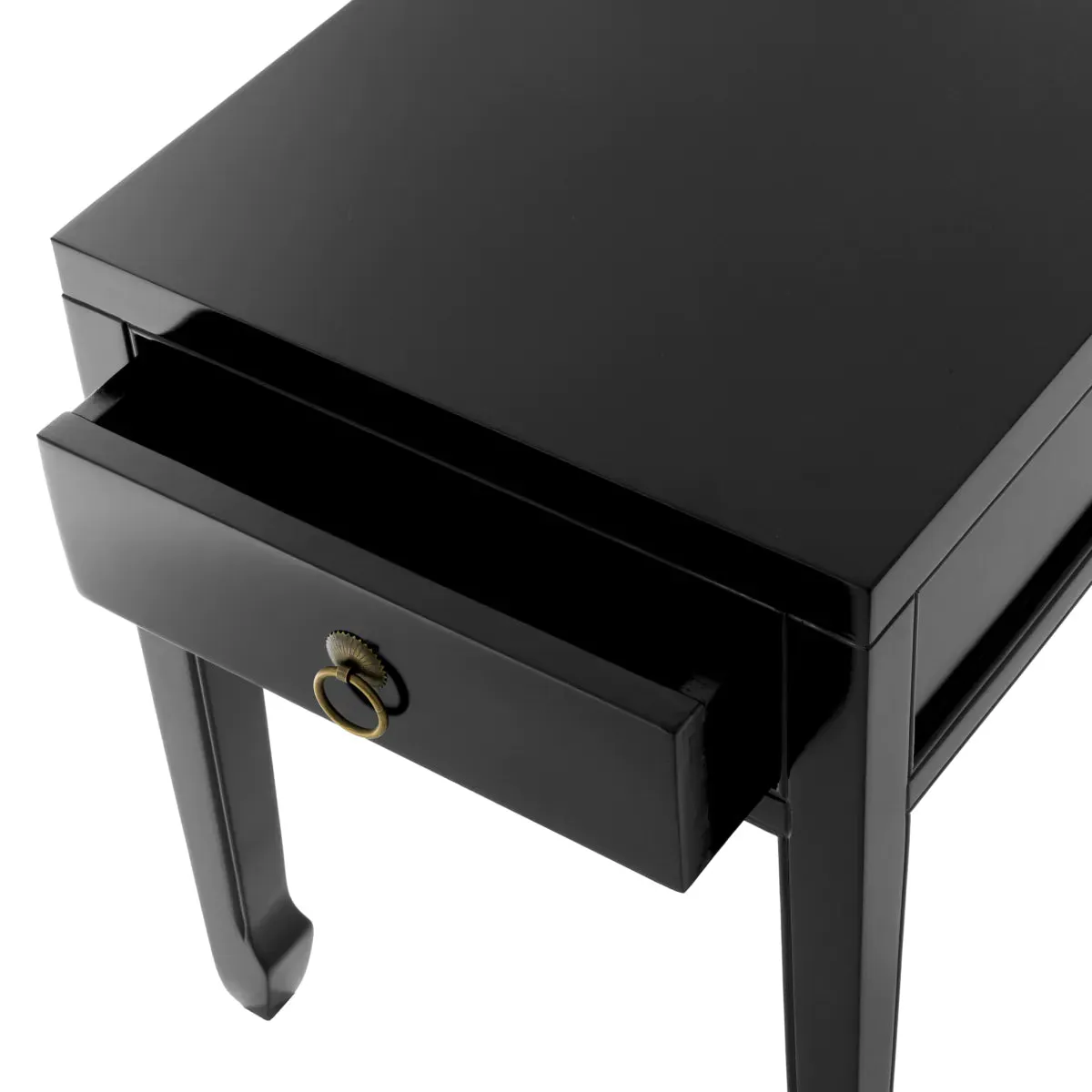 Side Table Chinese Low - Waxed Black Finish