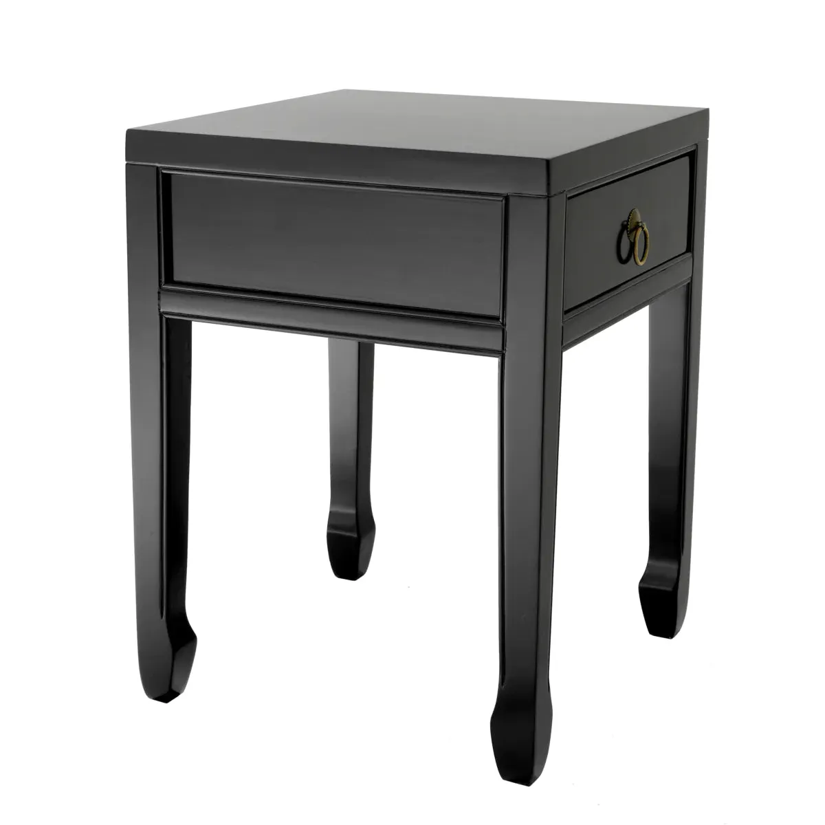 Side Table Chinese Low - Waxed Black Finish