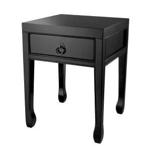 Side Table Chinese Low - Waxed Black Finish