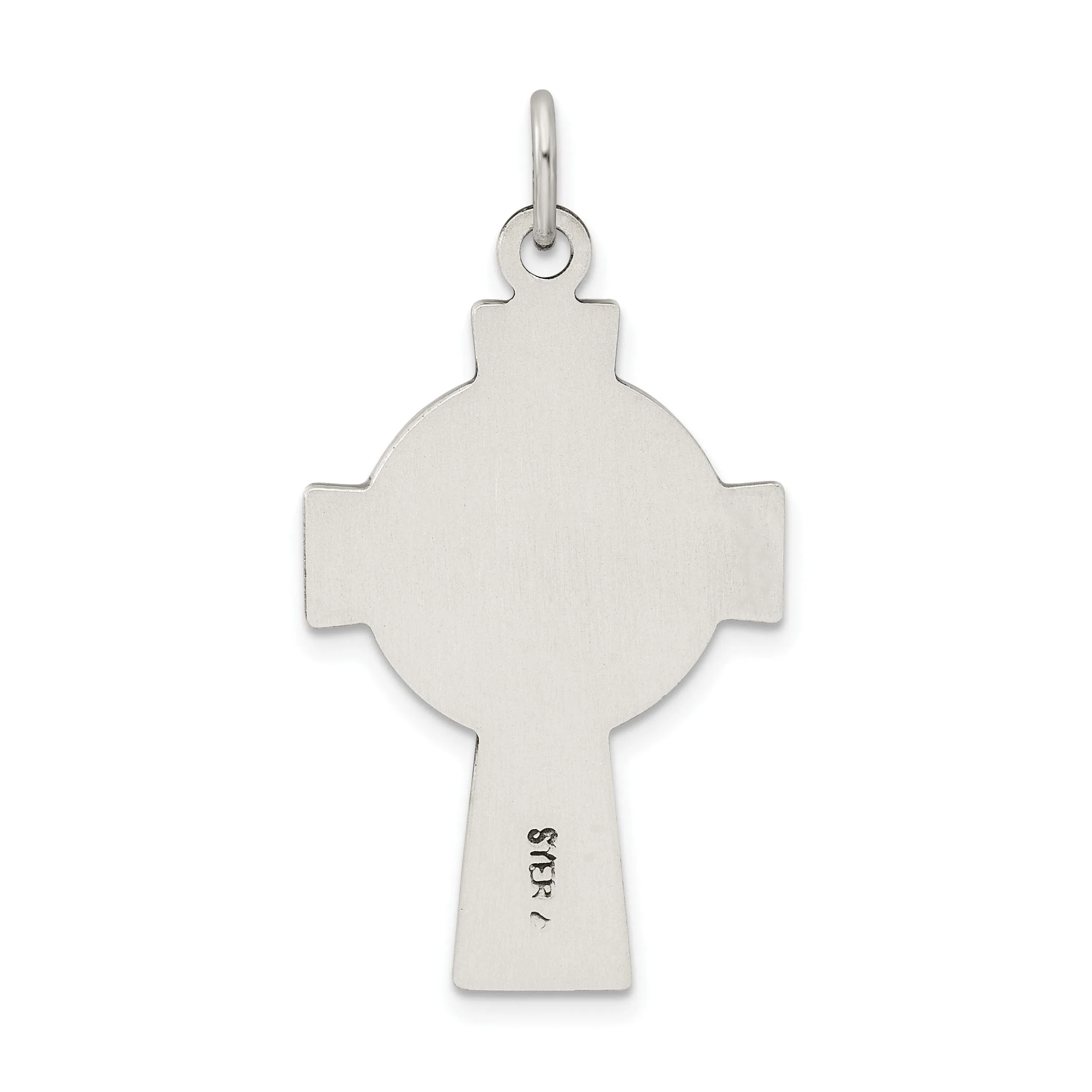 Silver Antique Satin Finish Irish Cross Pendant