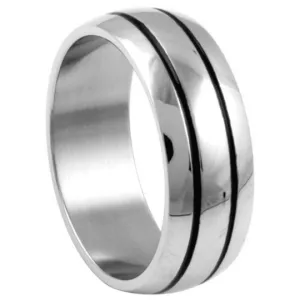 Silver Wedding Band Sterling 925 Polished Finish 8mm Custom Made Black Antique Design Size 5 6 7 8 9 10 11 12 13 14 15