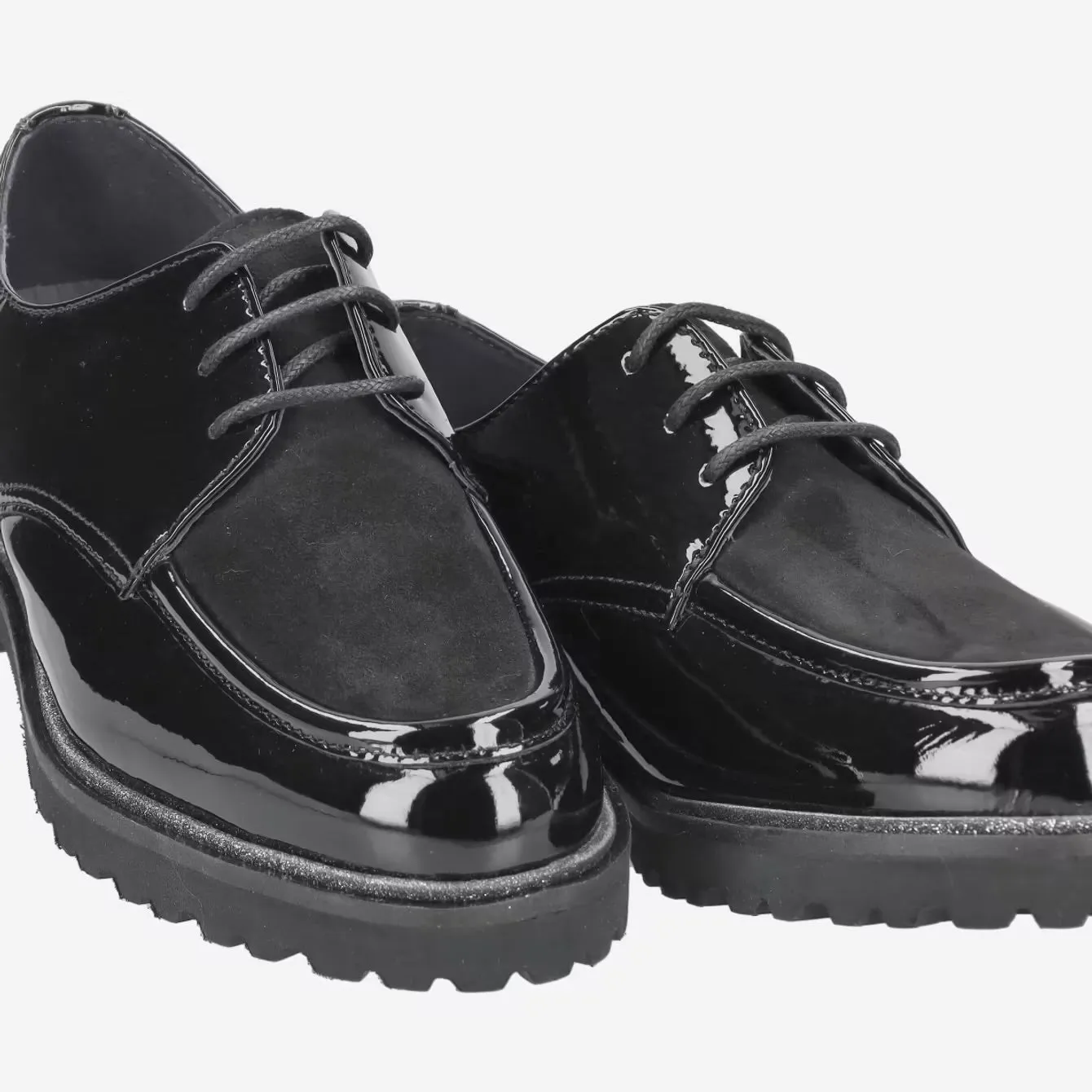 Sioux Black Patent/Suede Lace up 749H