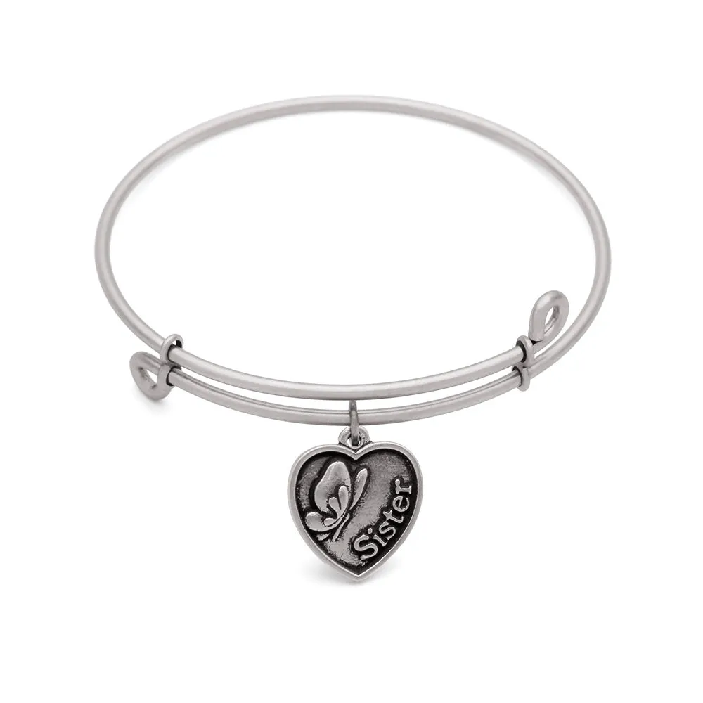 Sister, Bangle Antique Silver Color Finish