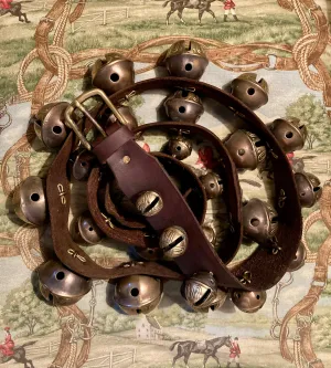 Sleigh Bells Antique Petal Bells on Leather Strap