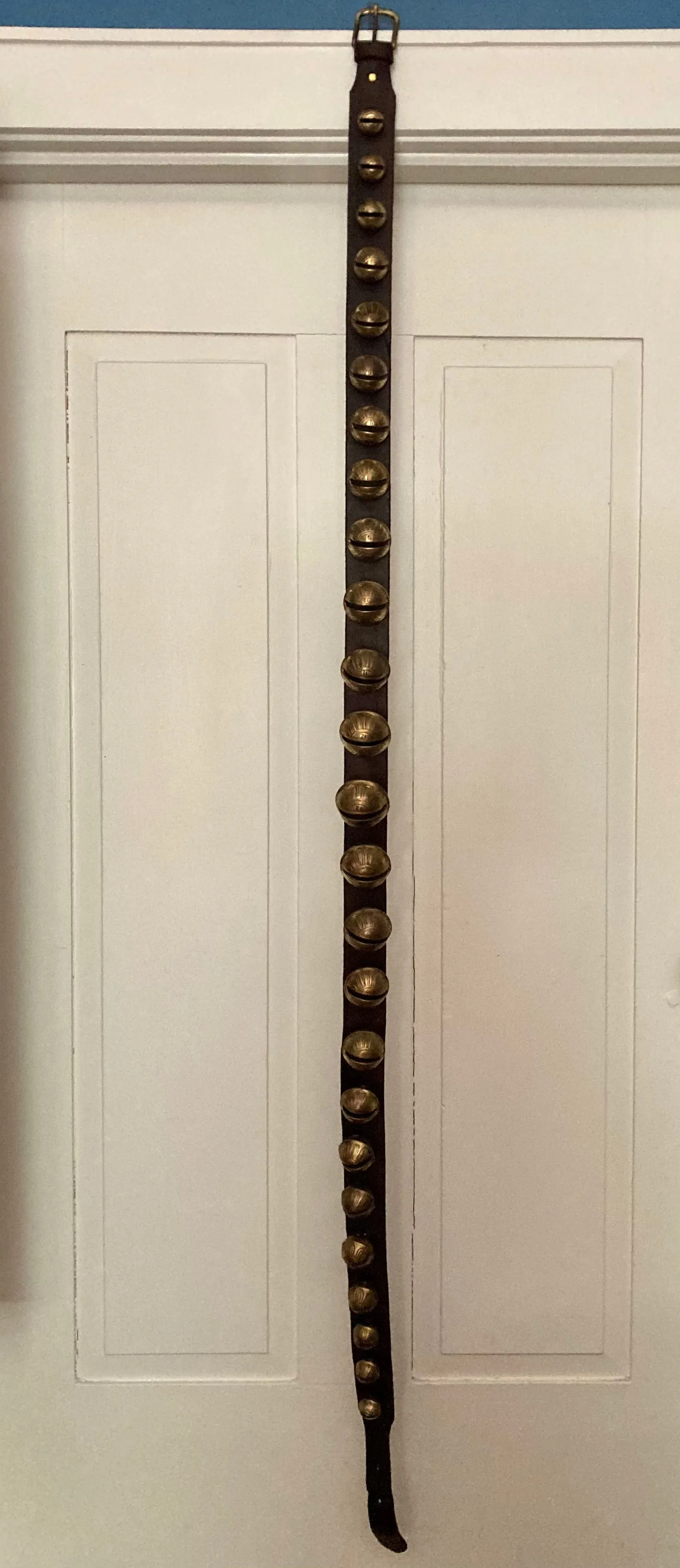 Sleigh Bells Antique Petal Bells on Leather Strap