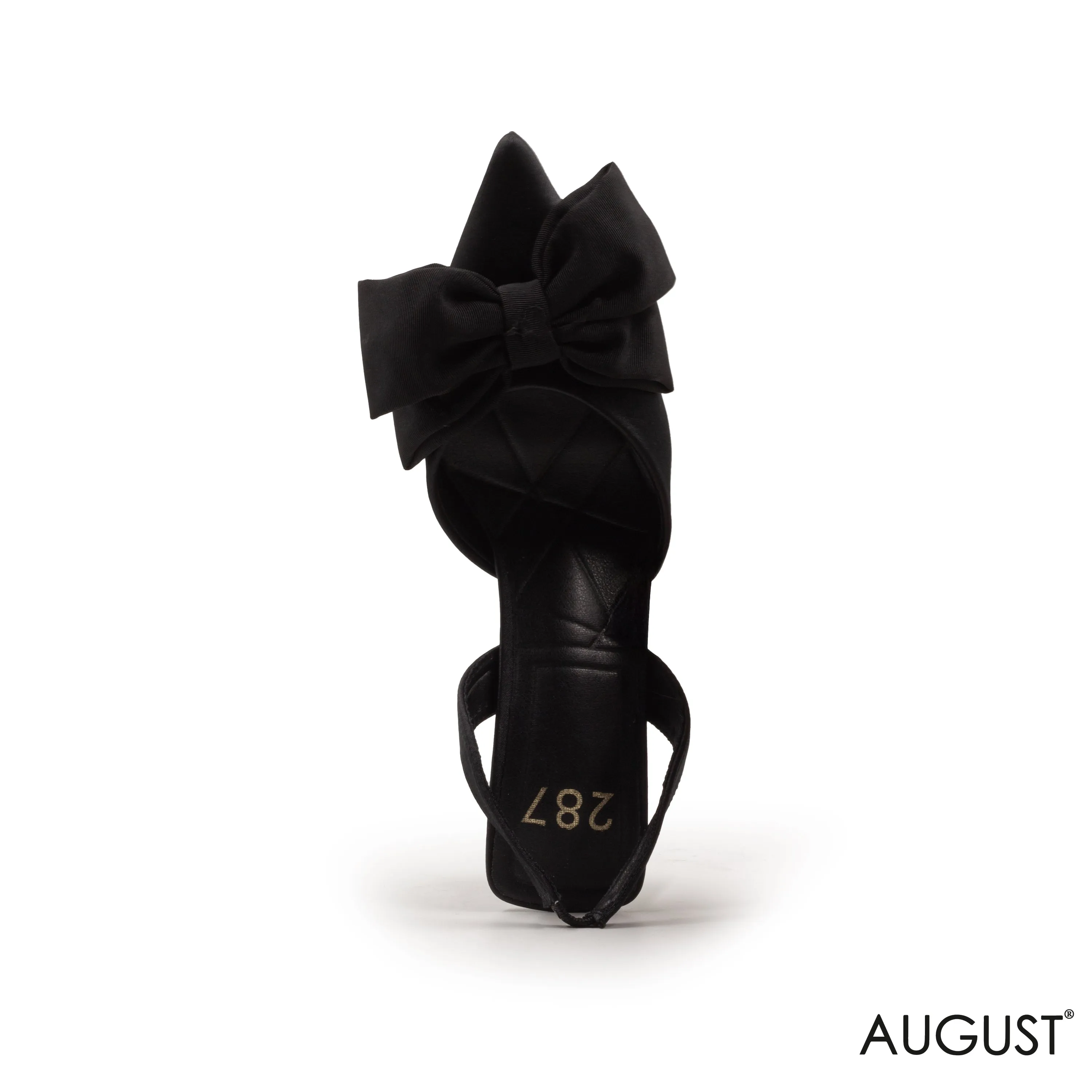 SLINGBACK BLACK SANDALS WITH BOW