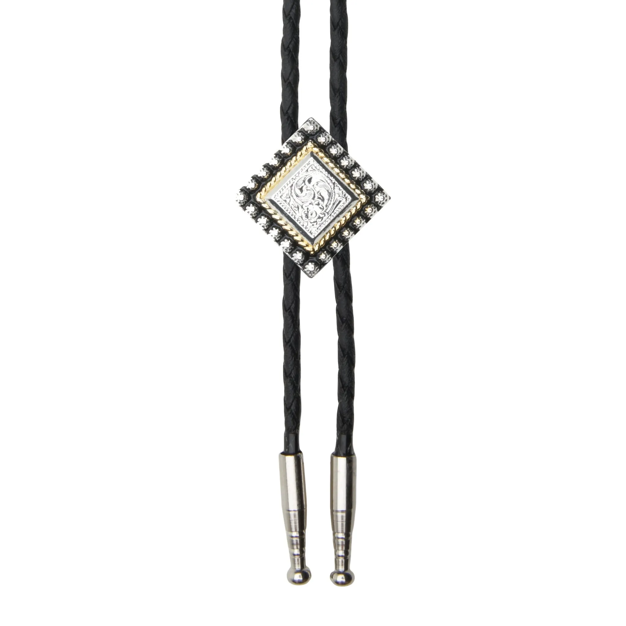 Small Diamond with Beads Bolo