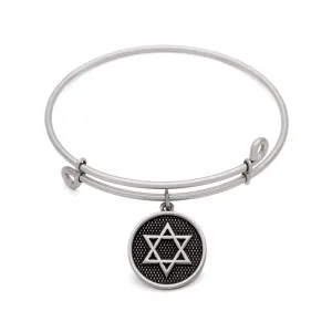 Star of David, Bangle Antique Silver Color Finish