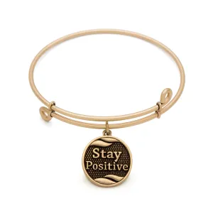 Stay Positive, Bangle Antique Gold Color Finish