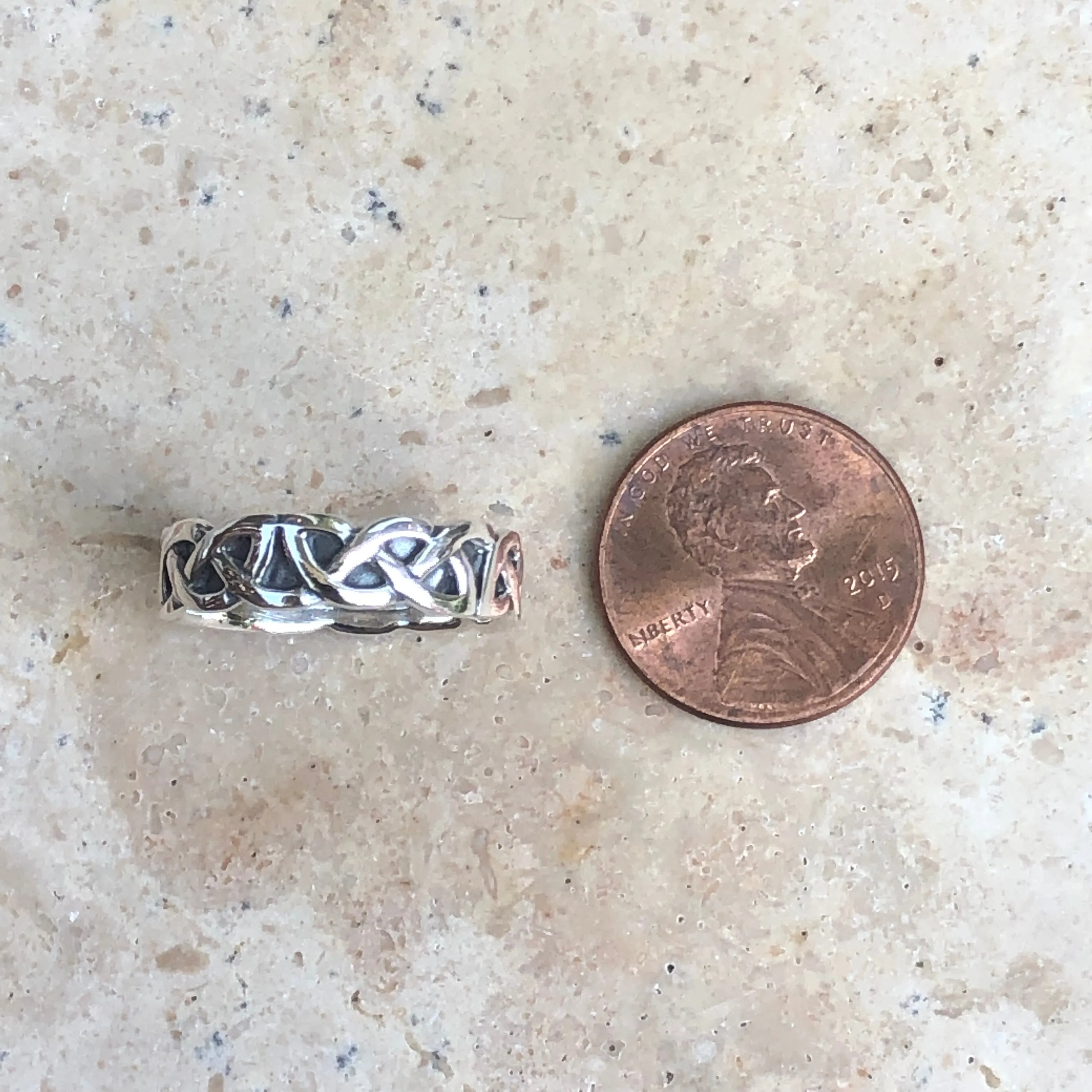 Sterling Silver Celtic Antiqued Weave Ring
