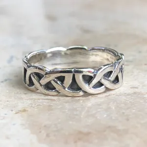 Sterling Silver Celtic Antiqued Weave Ring
