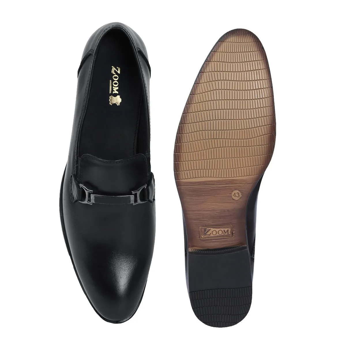 Stylish Leather Buckle Formal Shoes For Men - 3212