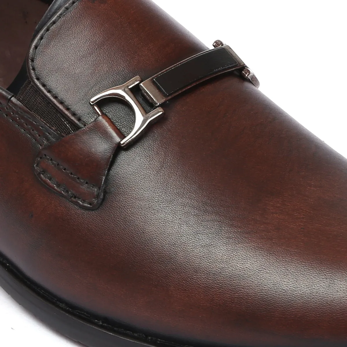 Stylish Leather Buckle Formal Shoes For Men - 3212