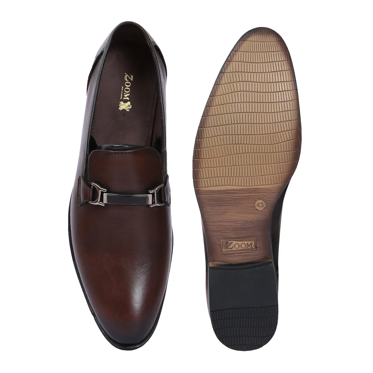 Stylish Leather Buckle Formal Shoes For Men - 3212