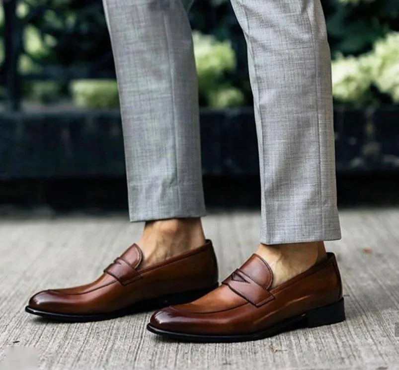 Stylish Men Suede Shoes Fashion Pointed Business And Partywear Leather Slip On Loafer-JonasParamount